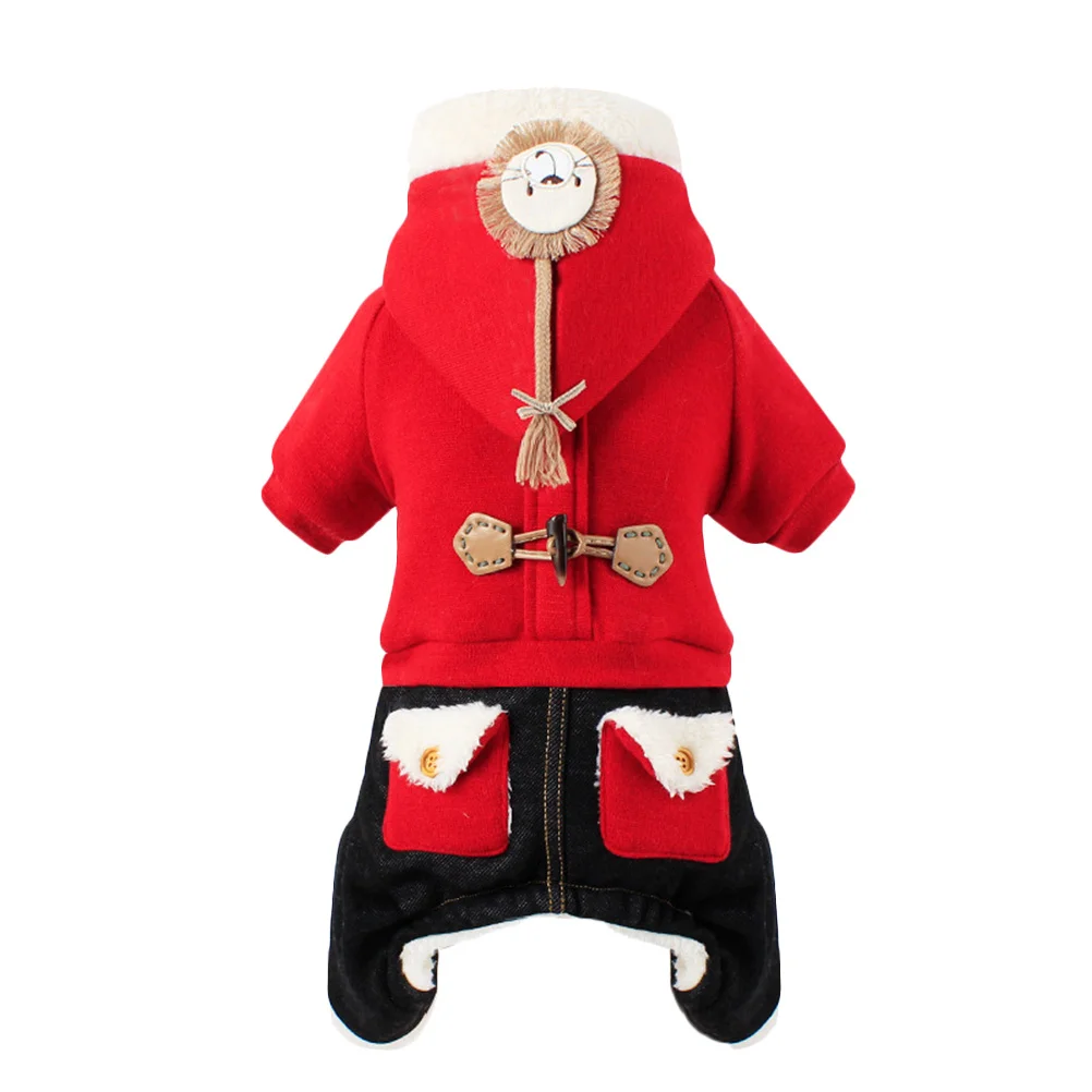 

Pet Dog Clothes Winter Coat Stylish Lion Design Coral Fleece Warm Outfit for Small Dogs Great for Photo Taking Walking Jogging