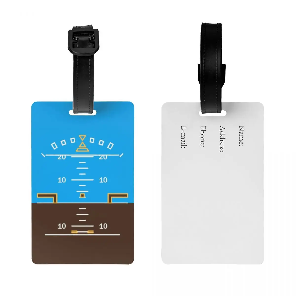 Attitude Indicator Luggage Tags for Suitcases Funny Flight Pilot Airplane Aviation Aviator Baggage Tags Privacy Cover ID Label