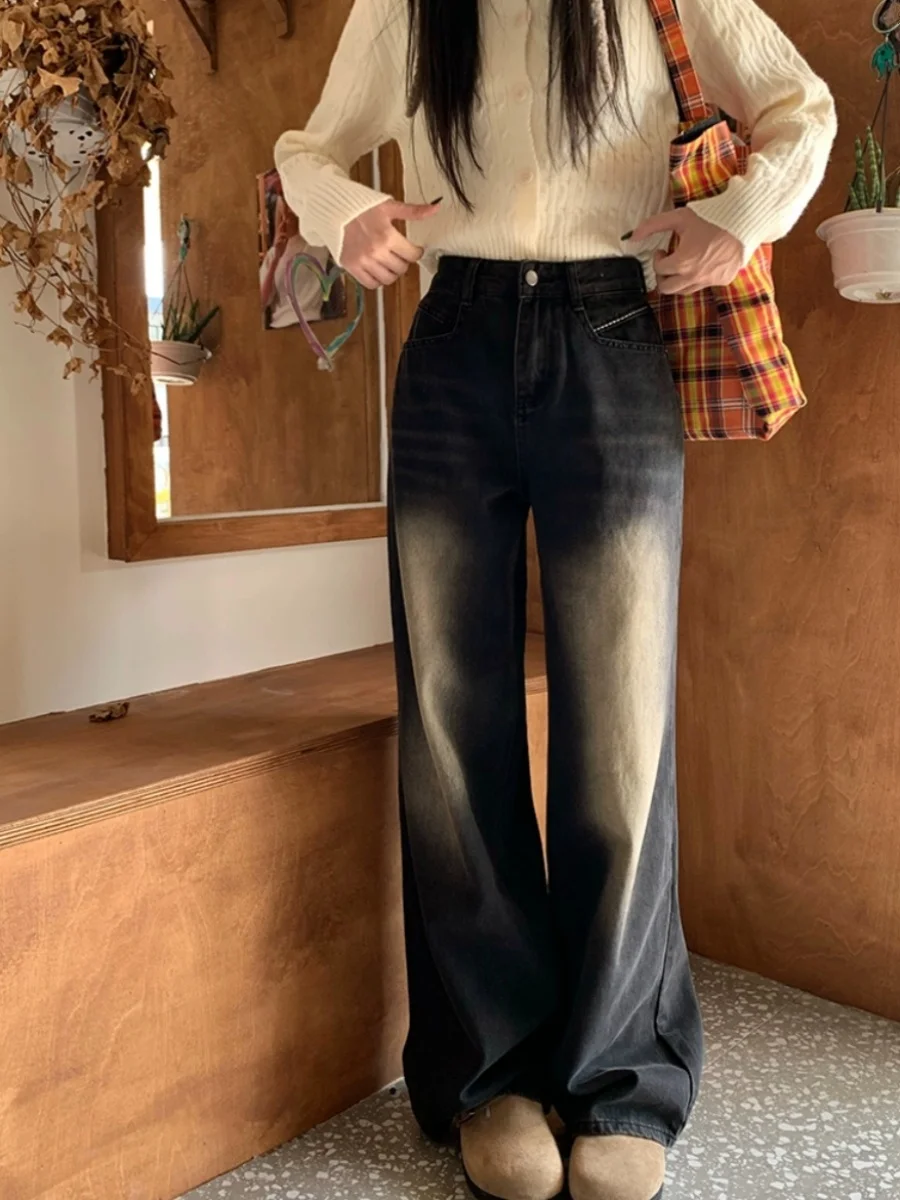 Jeans para meninas mulher cravejada corrente lantejoulas pérola frisado punk emo goth subcultura elegante popular glamour