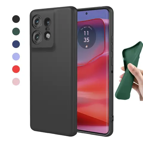 Flexible Liquid Silicone Case For Motorola Edge 50 Pro 60 Fusion Ultra 40 Neo Plus 2023 5G Protective Cover Bumper Fundas Coque