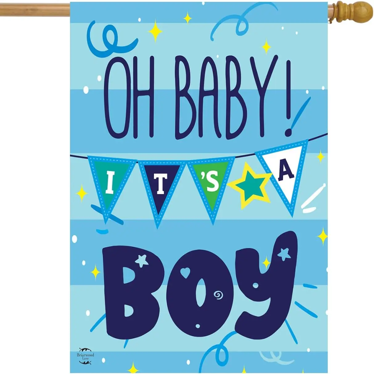 Briarwood Lane Double Sided House Flag 40x28 For Outdoor Baby Boy Double-Sided House Flag UUM