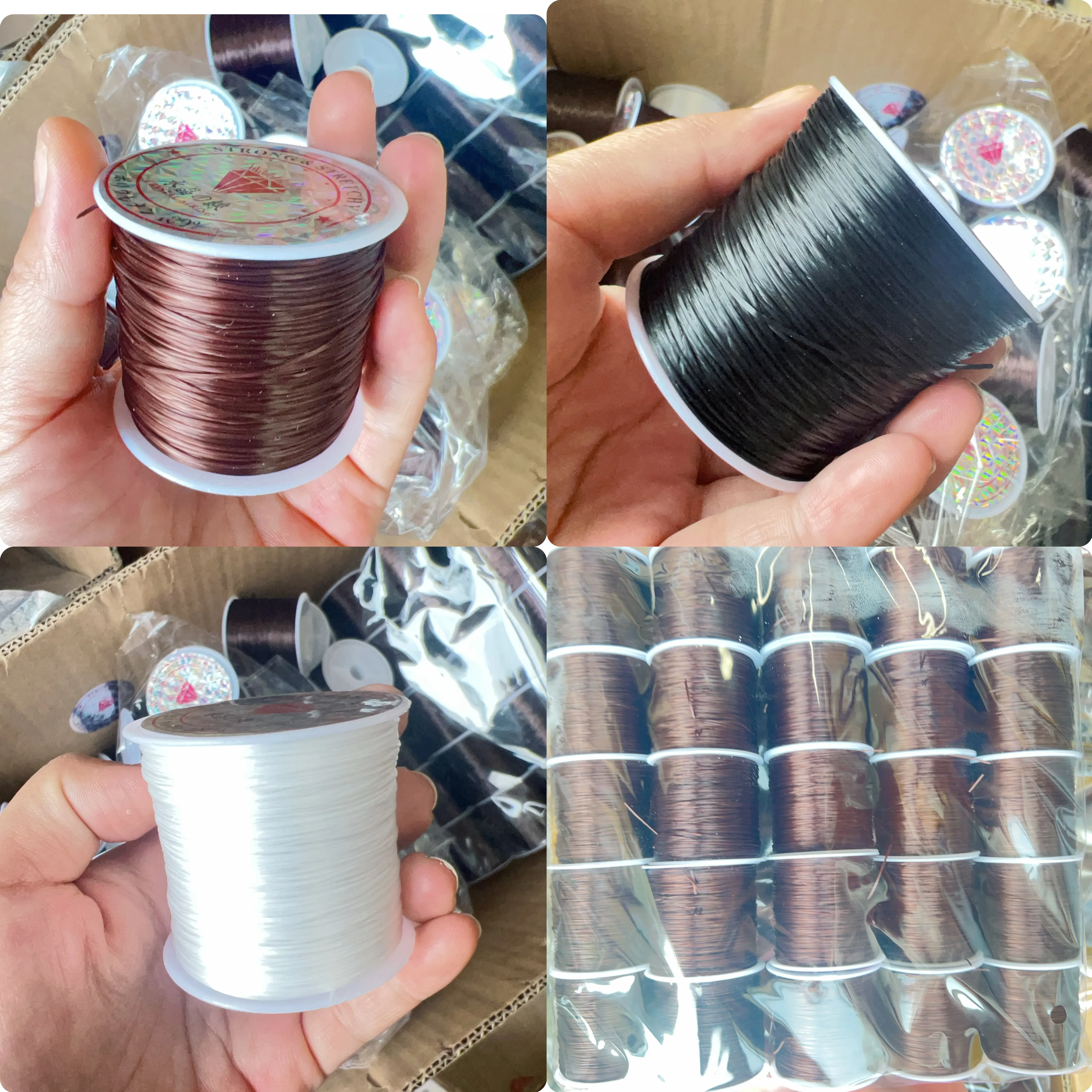 6pcs 0.8mm Stretchy Elastic String Bead Cord for Bracelet Necklace Jewelry Making Hair Extension - Beading Thread
