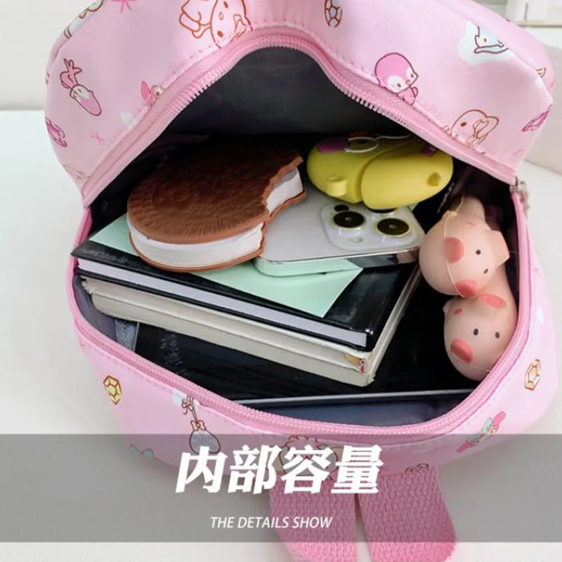 Sanrio Backpack Kawaii Kt Kuromi Backpack Bag Kindergarten Schoolbag for Kid My Melody Cinnamoroll High Capacity Birthday Gift