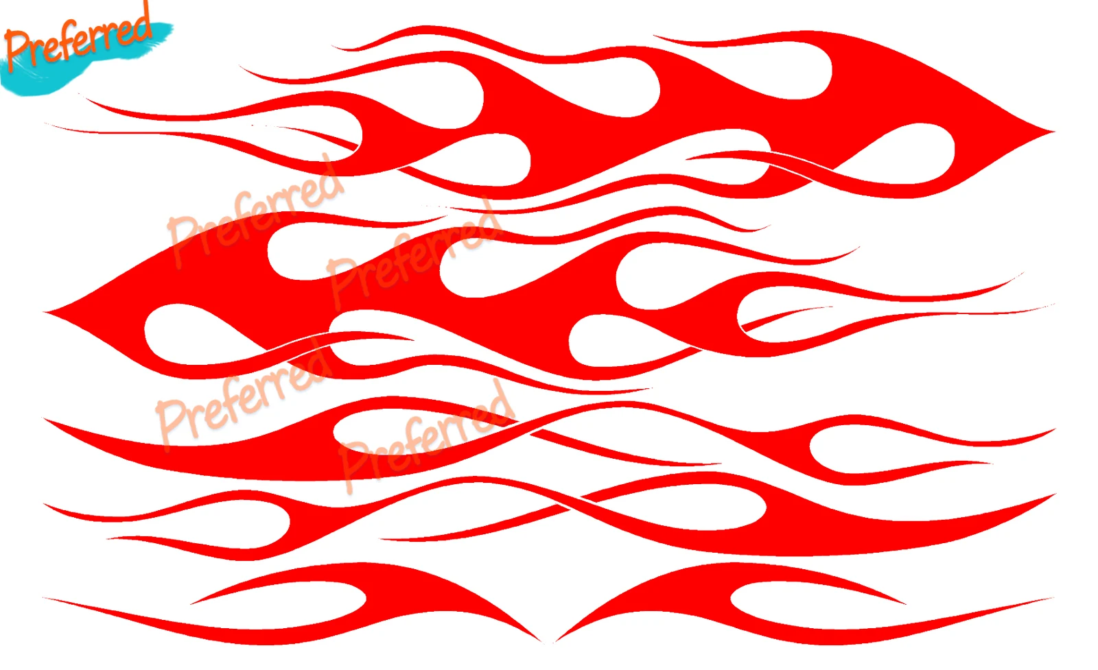 Flames Die-Cut Decal for Rear Wheel Bumper Full Body Bike Motorcycle Racing Flames Vinyl Decal Sticker Graphic Set of 6