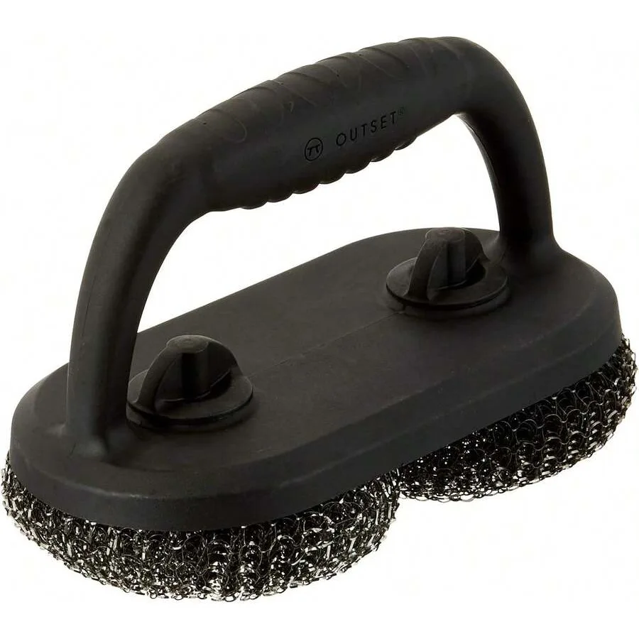

Outset 76226 Short Handle Mesh Scrubber Grill Brush, Black