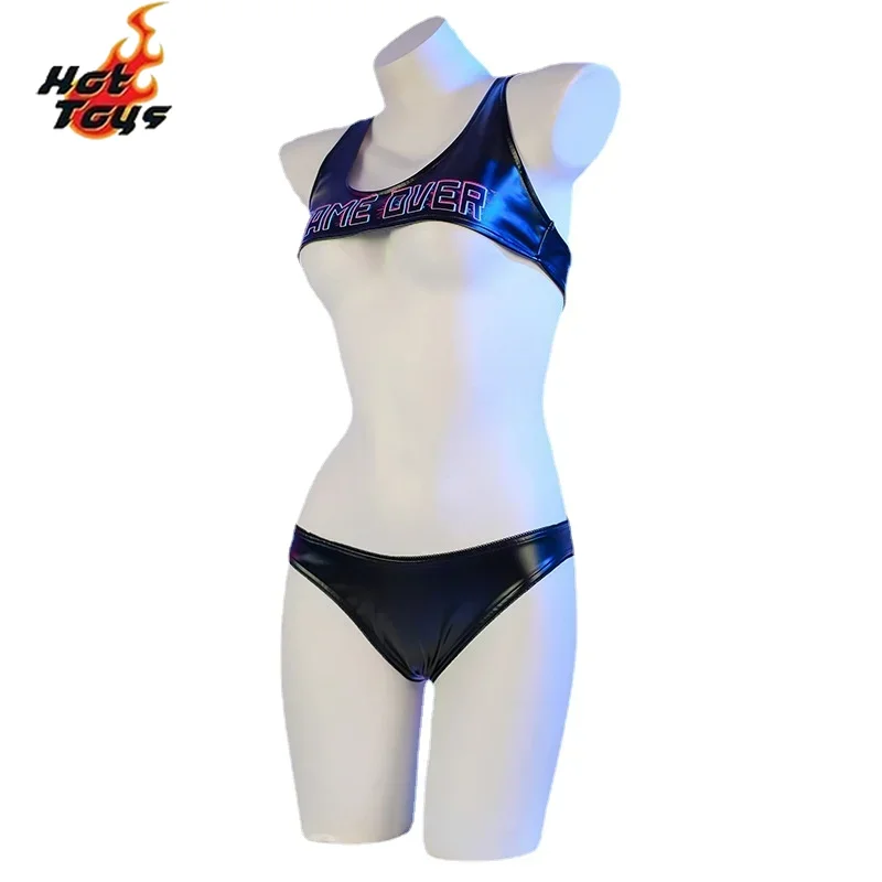 Hot Toys Game Over Anime Patent Leather Short Vest Cosplay Women Cyberpunk Uniform Set Costume