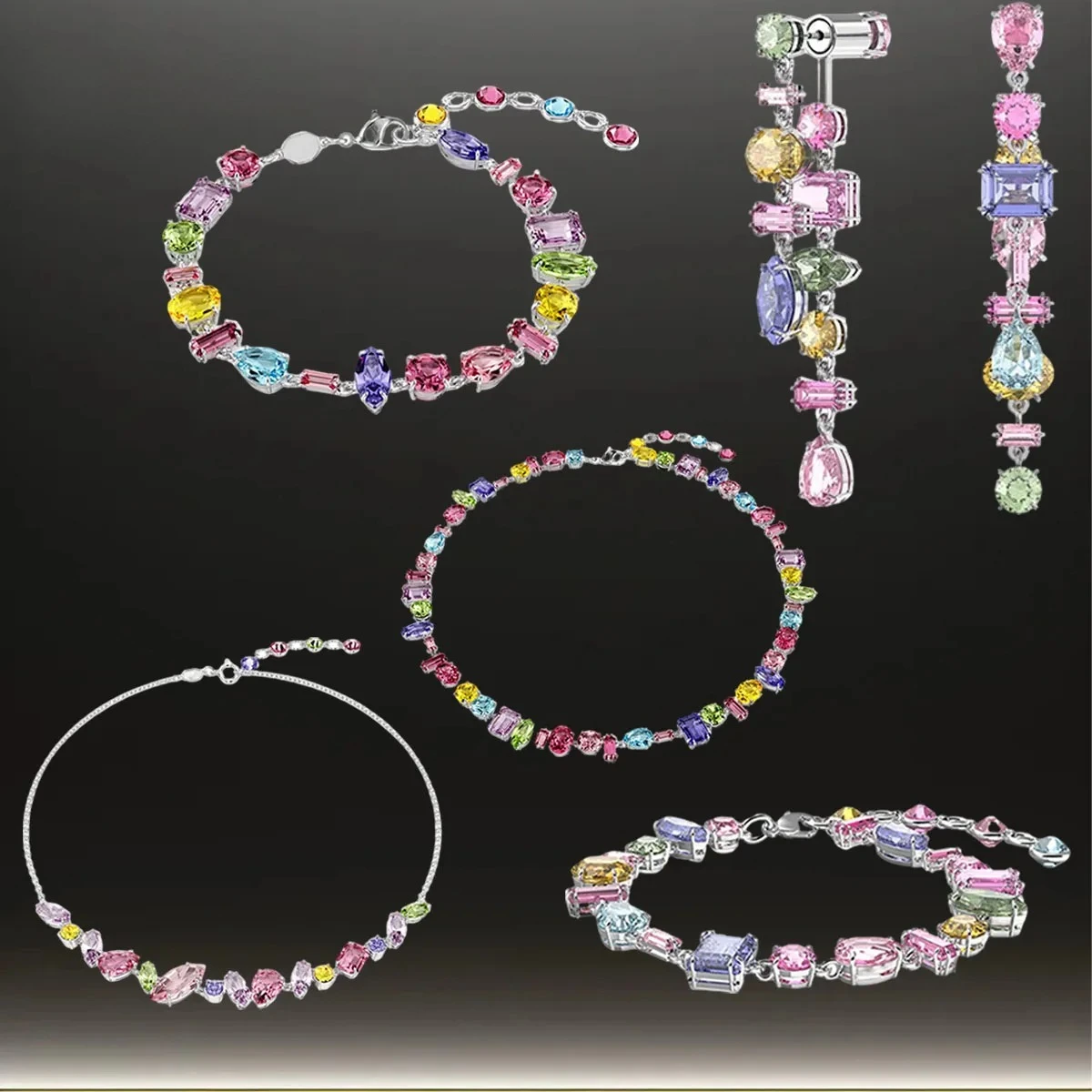 

2025 Fashion Texture Women's Jewelry Necklace Pendant Bracelet Earrings Set Candy Jewelry Set Party Preferred Holiday Gift