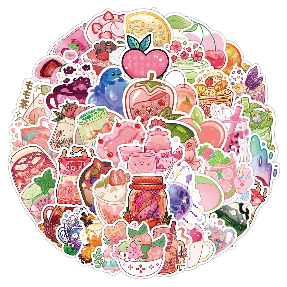 

10/30/60pcs Cute Cartoon Snacks Food Graffiti Sticker Waterproof DIY Phone Bike Cool Wall Car INS Style Kawaii Sticker Decal Toy
