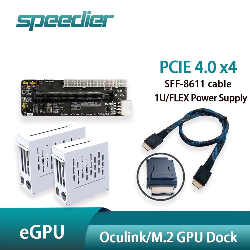 

eGPU PCIE 4.0 X4 Oculink / M.2 External GPU Dock Docking Station + Case + SFF-8611 Date Cable Expansion for Laptop GDP Handheld