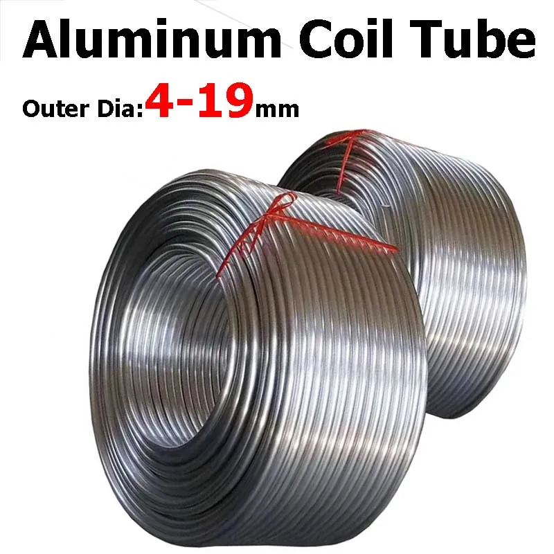 10M 1060 Soft Aluminum Coil Tube Air Conditioning Refrigerator Aluminum Lubricating Oil Tube Coils Pipe Cooling Outer Dia 4-19mm