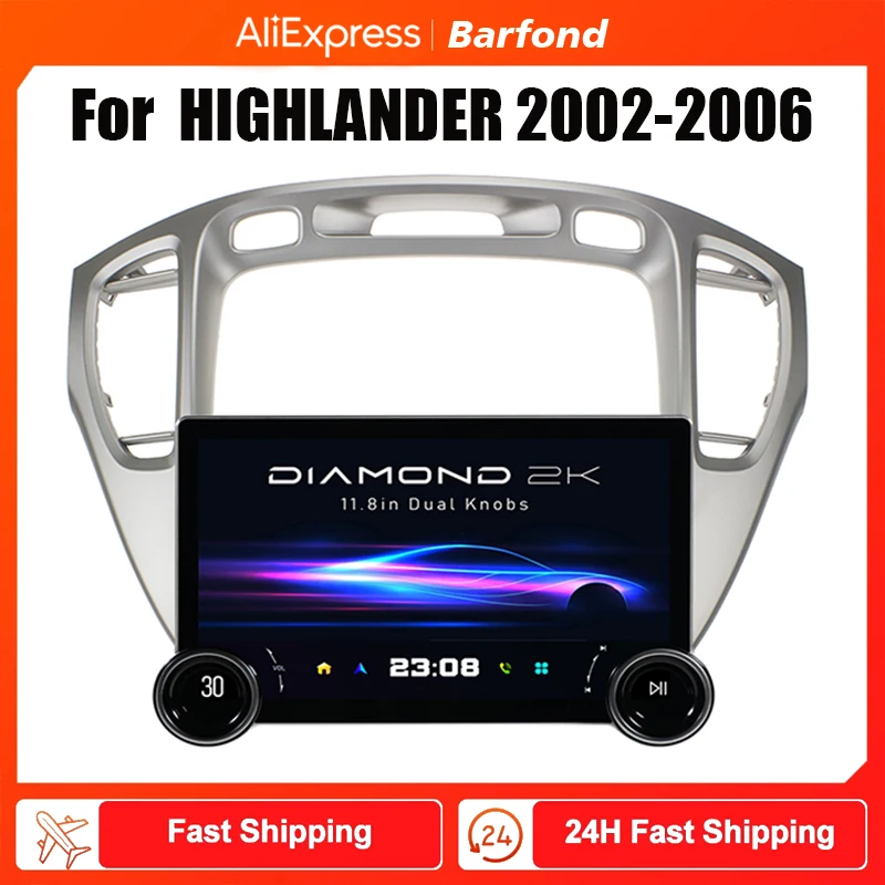 Qcm6125 11.5Inch 2K Screen 8core Car Radio Android Multimedia Player DSP Audio Navigation System  For HIGHLANDER 2002-2006