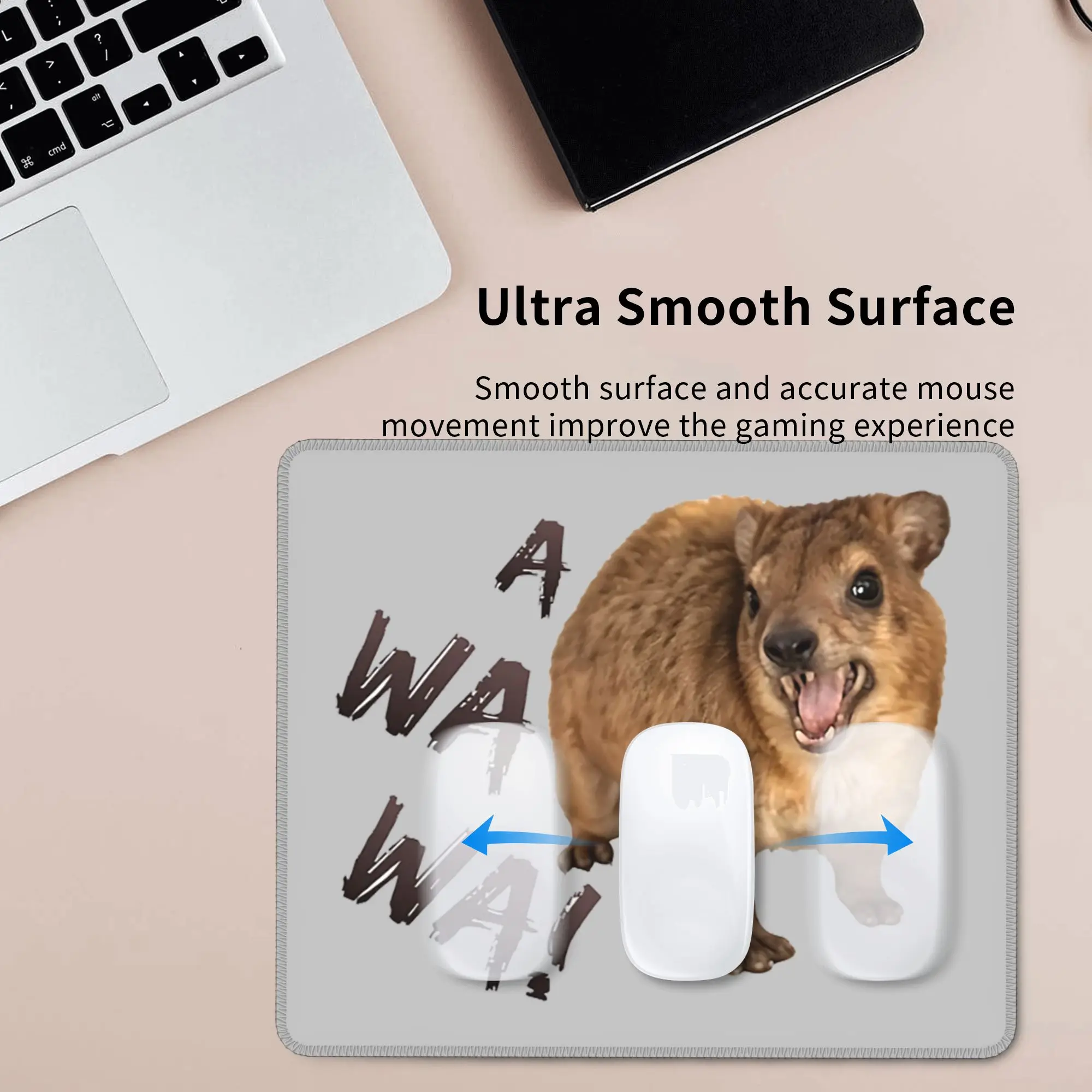 Awawa Angry Screaming Rock Hyrax Meme Mouse Pad Computer Keyboard Mouse Mat Gaming Laptop Desk Mat Office Accessories Table Mats