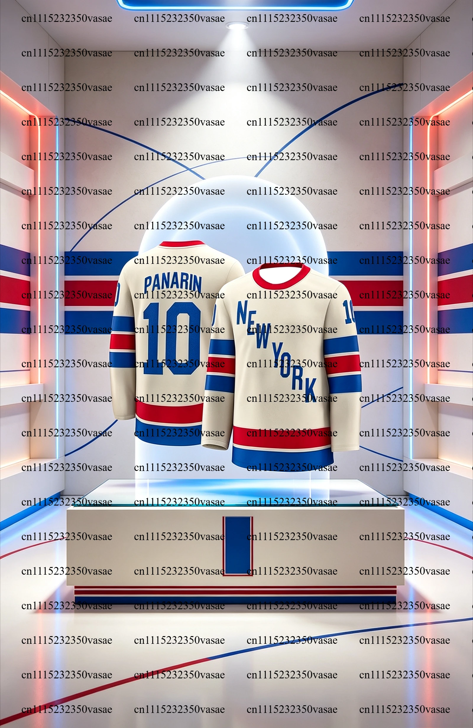 2026 Men's New Ice Hockey Training Suit - Rangers Team Series 3D Printed Embroidery Moisture-Wicking White Long-Sleeved Top Kids