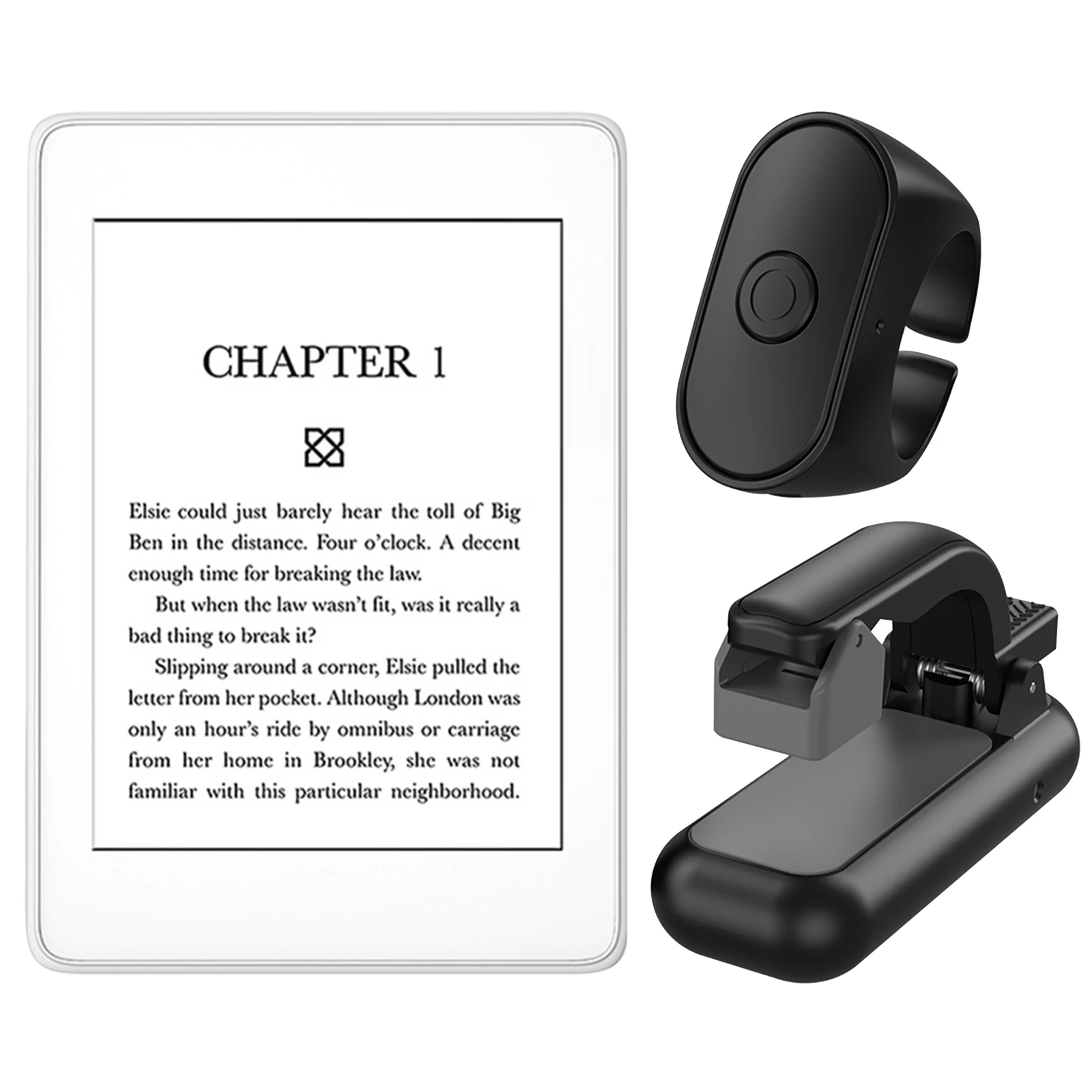2-in-1 Page Turner Clicker Lightweight E-book Page Turner Phone Remote Record Trigger Controller for Kindle Paperwhite Accessory