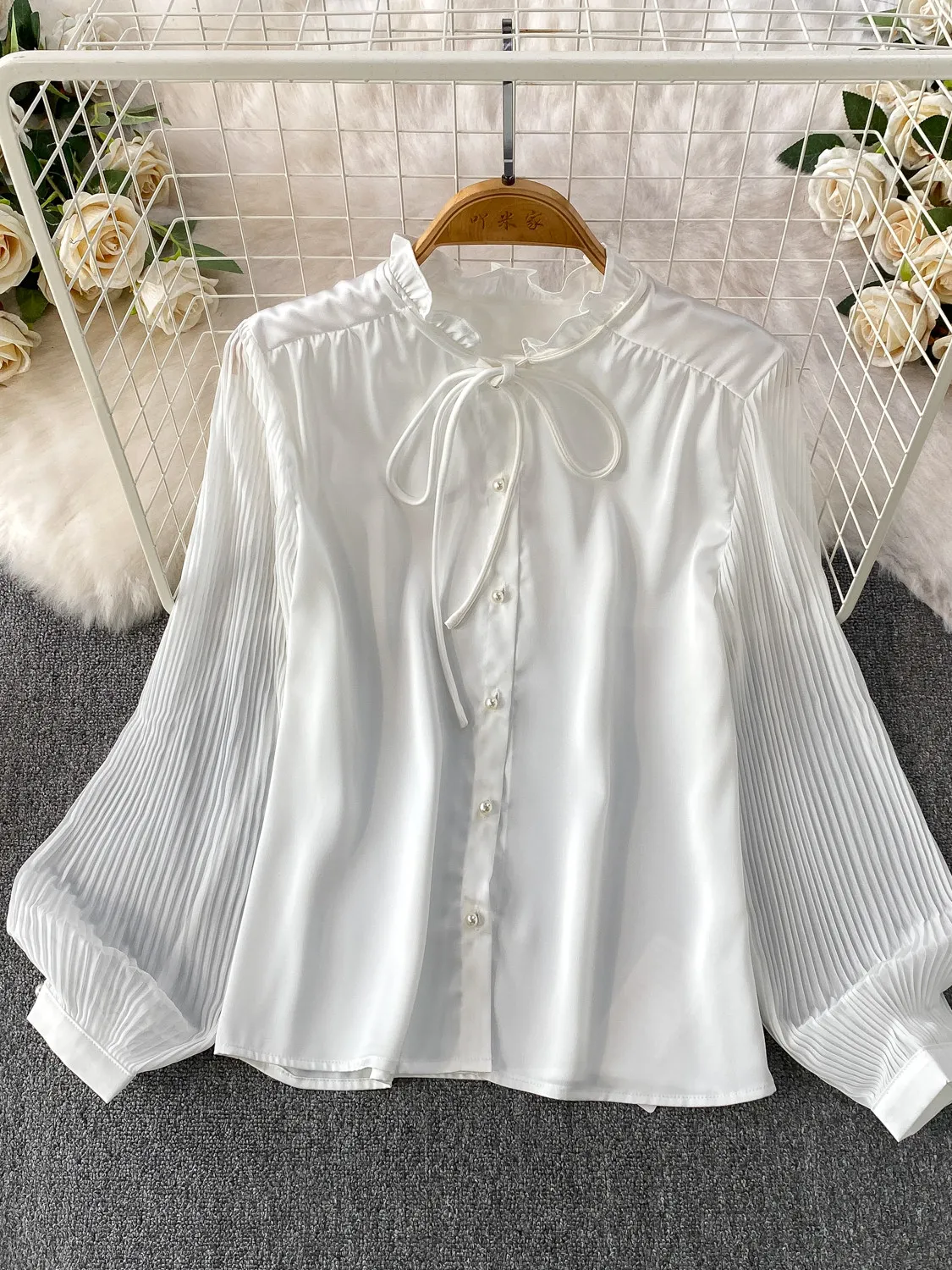 

Женские белые блузки и рубашки в стиле Y2K, винтажная эстетика 2000-х, элегантная рубашка с длинным рукавом и круглым вырезом для женщин, одежда, весна 2026, новинка