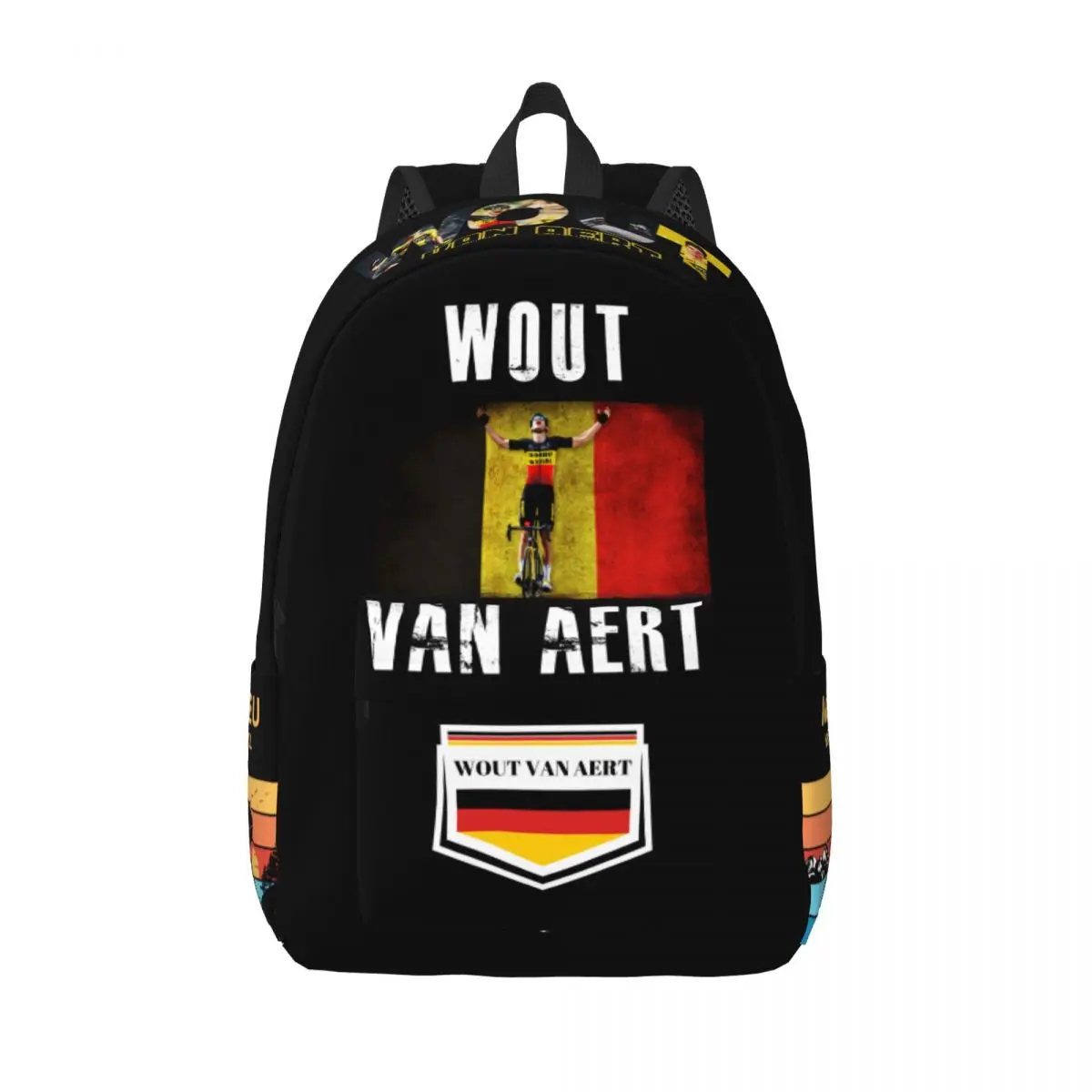 Wout Van Aert Backpack for Men Women Teenage High School Business Daypack Belgian Cyclist Racer Laptop Shoulder Bag Durable