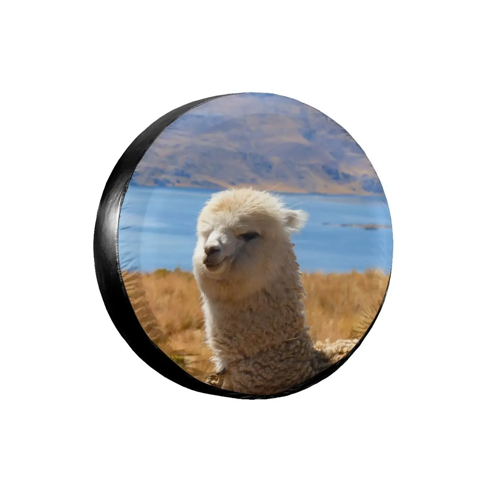 Cubierta de neumático de repuesto, cubierta de poliéster, diseño de animales, Alpaca, 4 piezas