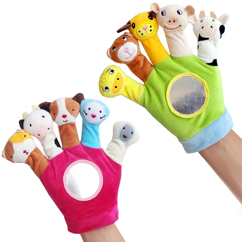 1 قطعة ألعاب الأطفال الناعمة قصة الحيوان دمية إصبع اليد الأسرة التظاهر Paly القماش دمى لينة الوالدين والطفل لعبة الدعائم لحديثي الولادة #2