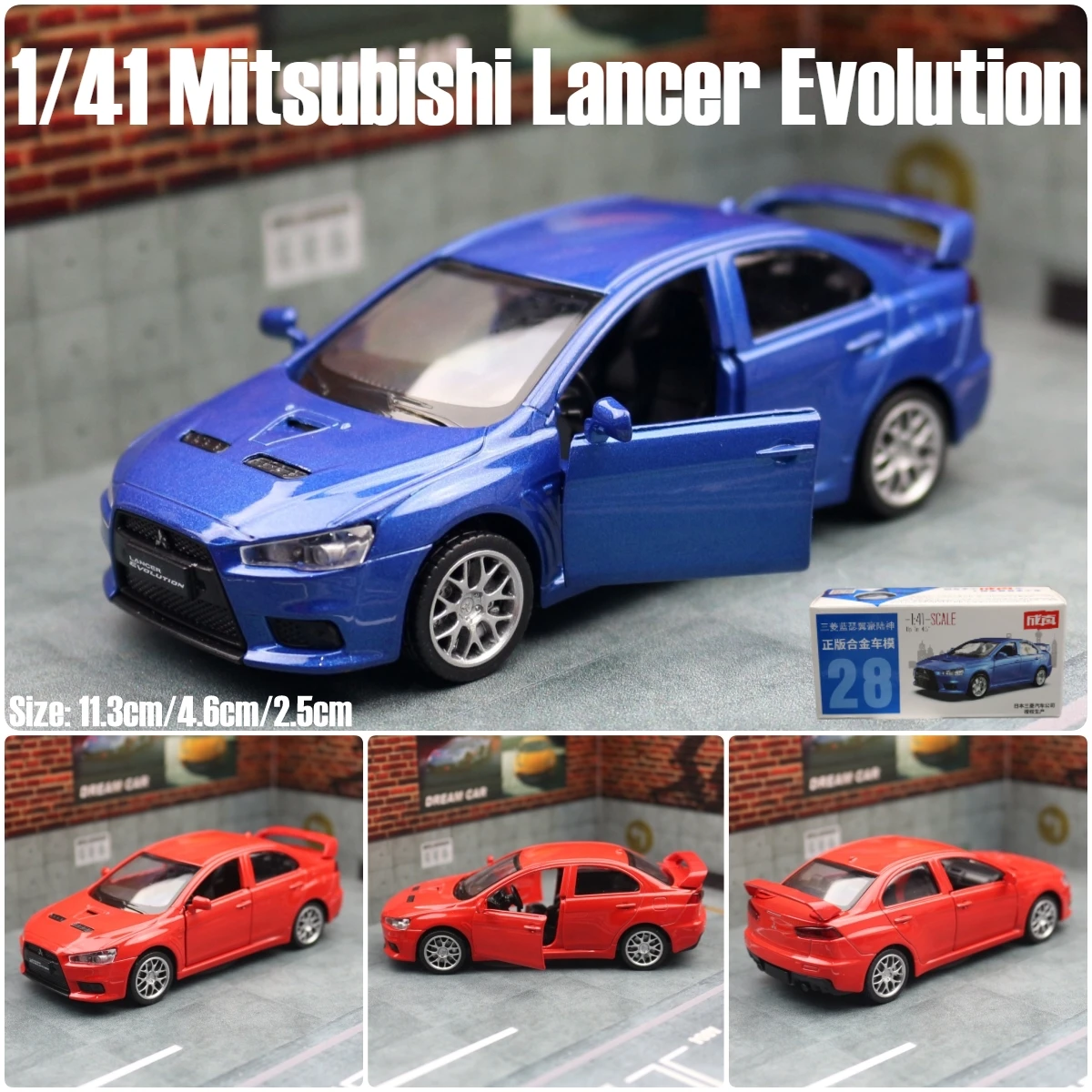 1/41 Mitsubishi Lancer Evolution EVO X Toy Car Model For Children Welly Diecast Race Vehicle Miniature Pull Back Collection Gift