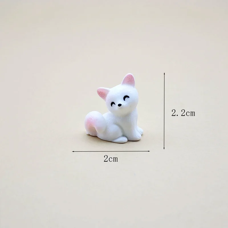 5/10 قطعة منمنمات ثعلب الراتنج الصغيرة ، تماثيل صغيرة على شكل حيوانات لطيفة للمناظر الطبيعية الصغيرة الجنية لتزيين المنزل الحرفية #2