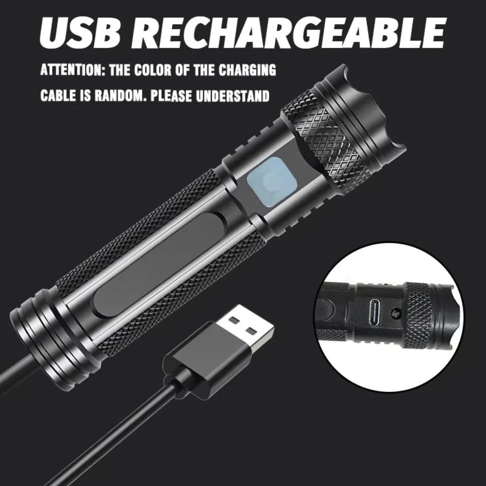 365nm UV Flashlight USB- C Rechargeable Mini Ultraviolet Torch Light Life-grade Waterproof Handheld 365nm Purple Light Wick
