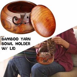 Eco-friendly Wooden Yarn Storage Bowl Organizer Knitted Crochet Wool Handmade Sewing Supplies