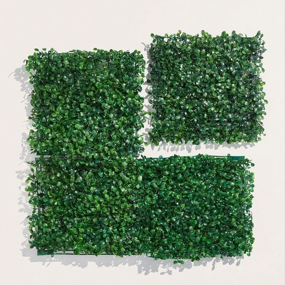 4pcs Artificial Plants Grass Wall Panel Boxwood Hedge Greenery UV Protection Green Decor Privacy Fence Backyard Screen Wedding