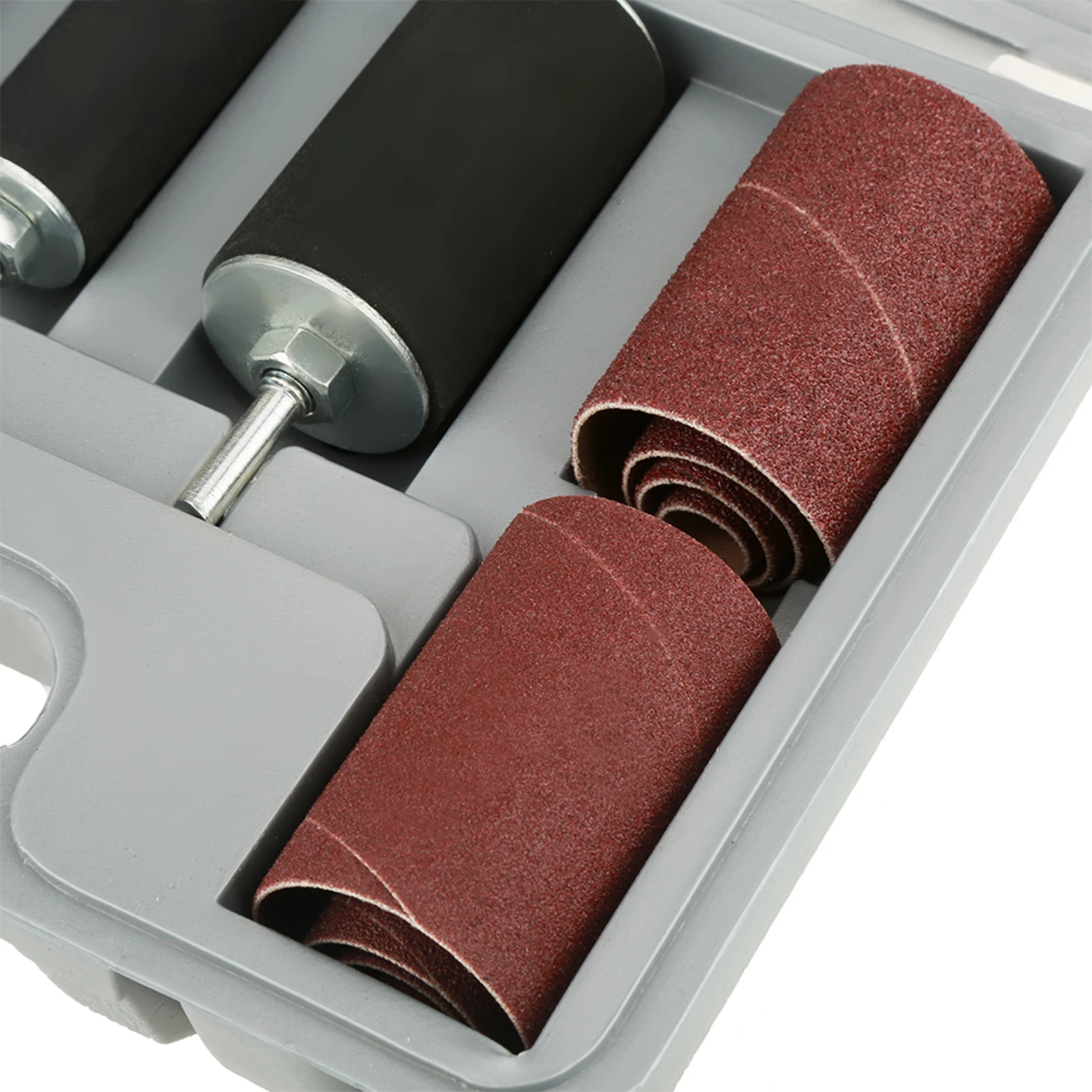 Abrasive Sanding Band Set Mandrel Included Spiral Slit Abrasive Sanding Sleeves Metal Polishing Assorted Sizes