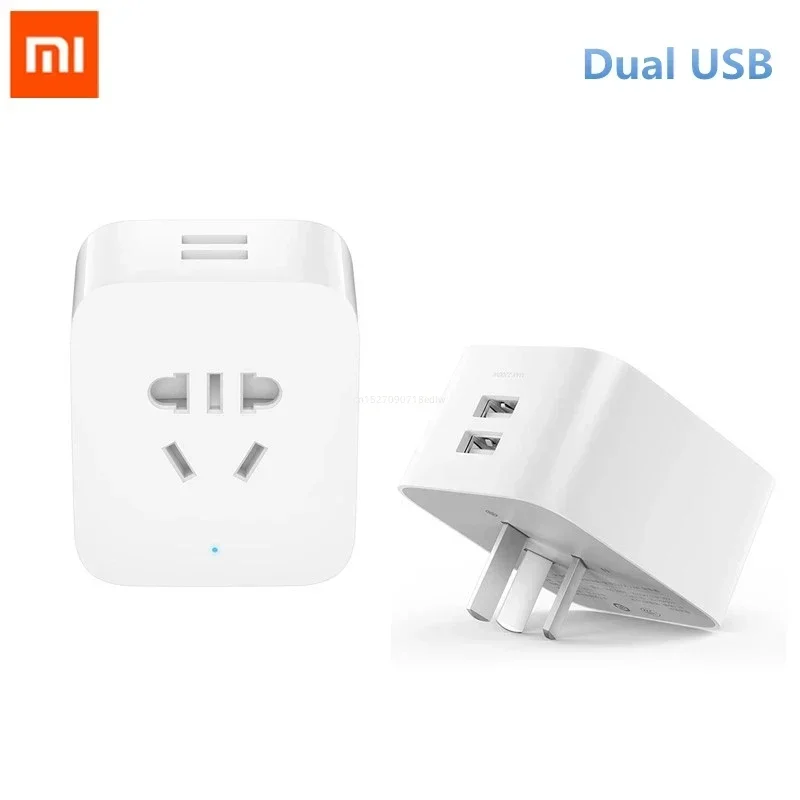 Original Xiaomi Mijia Smart Socket Plug WiFi Control Power Count Timer Switch Dual USB Socket Standard Plug Power Smart Socket