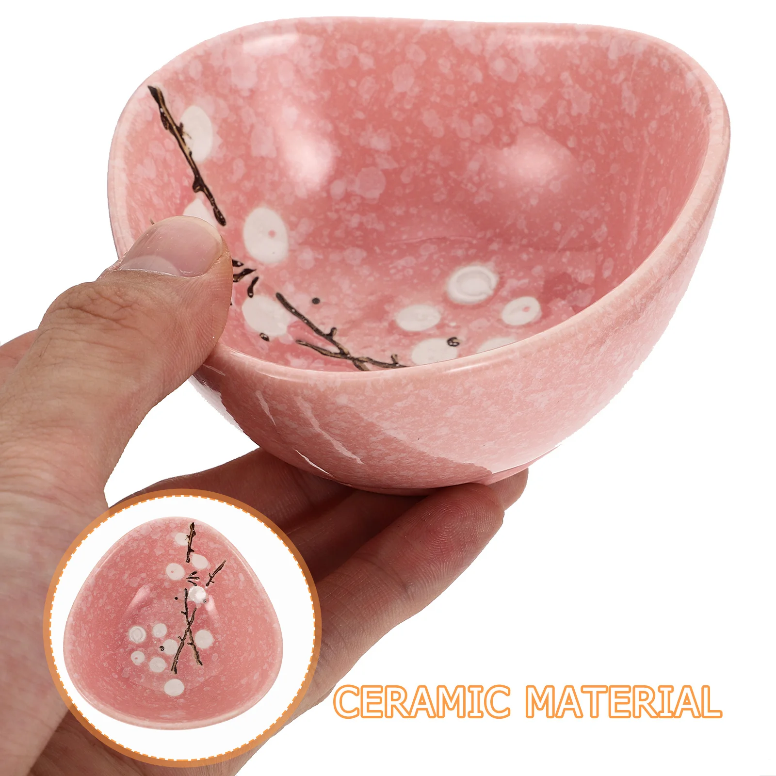 

4Pcs Food-Grade Ceramic Saucer Plates Japanese Style Sauce Bowls Small Seasoning Dishes for Kitchen Party Picnic Serving