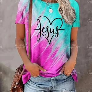 Nữ tính lớn -Theart t -shirt, áo vòng tròn, áo cánh nguyên bản, quần áo thời trang, áo sơ mi mùa hè, phong cách mới, 2024 12 Bán hàng chính trái tim hàng đầu - 7