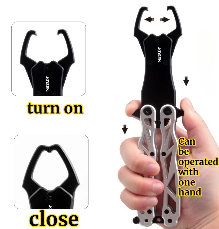 

New Aluminum Alloy Folding Fish High Quality Controller Downward Pulling Fish Clamp Tool Locking Fish Clamp Fishing Equipment