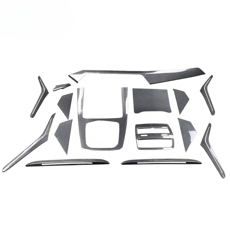 15pcs Real Carbon Fiber Interior Trims for BMW X5 G05 Series 2018-2020 Left Hand Drive Stick-On Panel Accessories