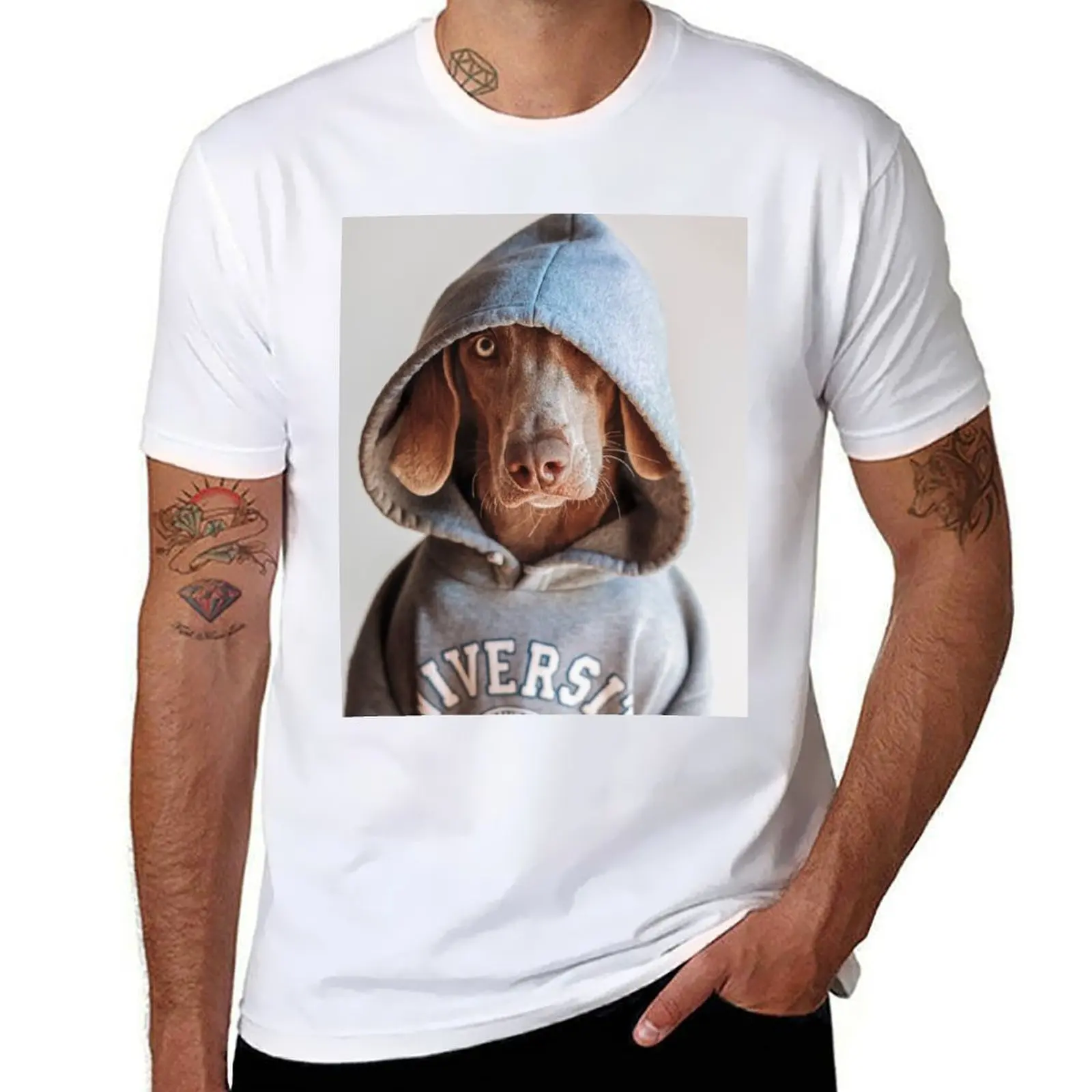

graphic t pack University T-Shirt Weimaraner shirts mens sweatshirt dog gray wearing a shirt t cotton