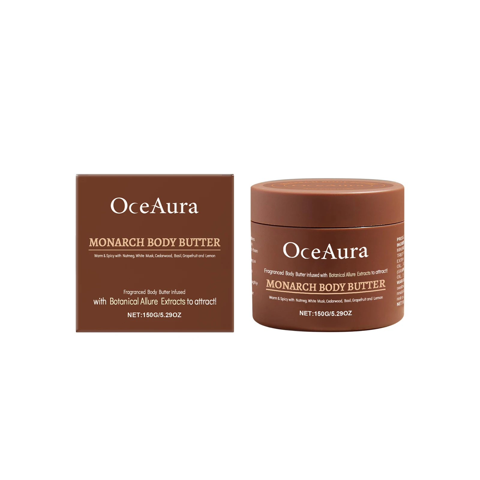 OceAura Men Fragranced Body Butter, Daily Moisturizing Body Cream, Soft Smooth Nourishing Skin Care for Men
