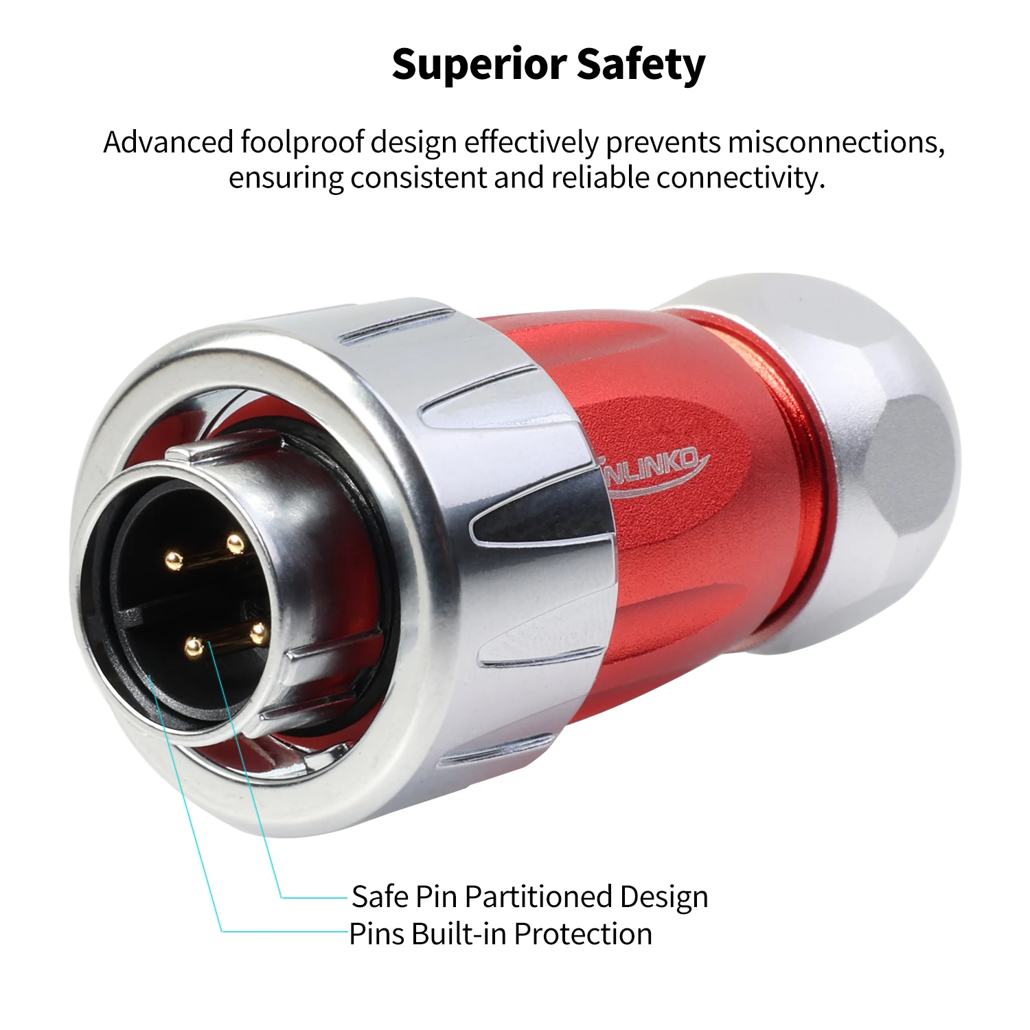 CNLINKO M16 IP68 Circular Heavy Duty Connector Anti-Loose Zinc Alloy 4/9 Pin Male/Female Quick Lock for Industrial Automation