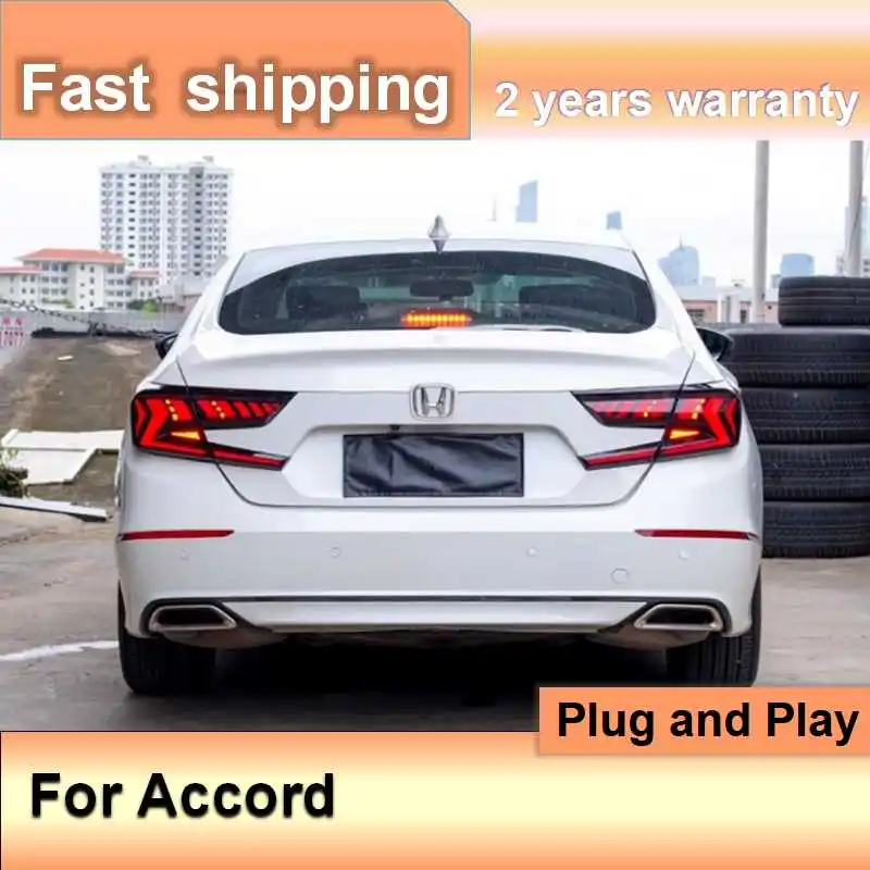 Car Accessories for Honda Accord G10 Tail Lamp 2018-2021 Accord 10th Tail Light DRL+Brake+Turn Signal+Reversing+Fog