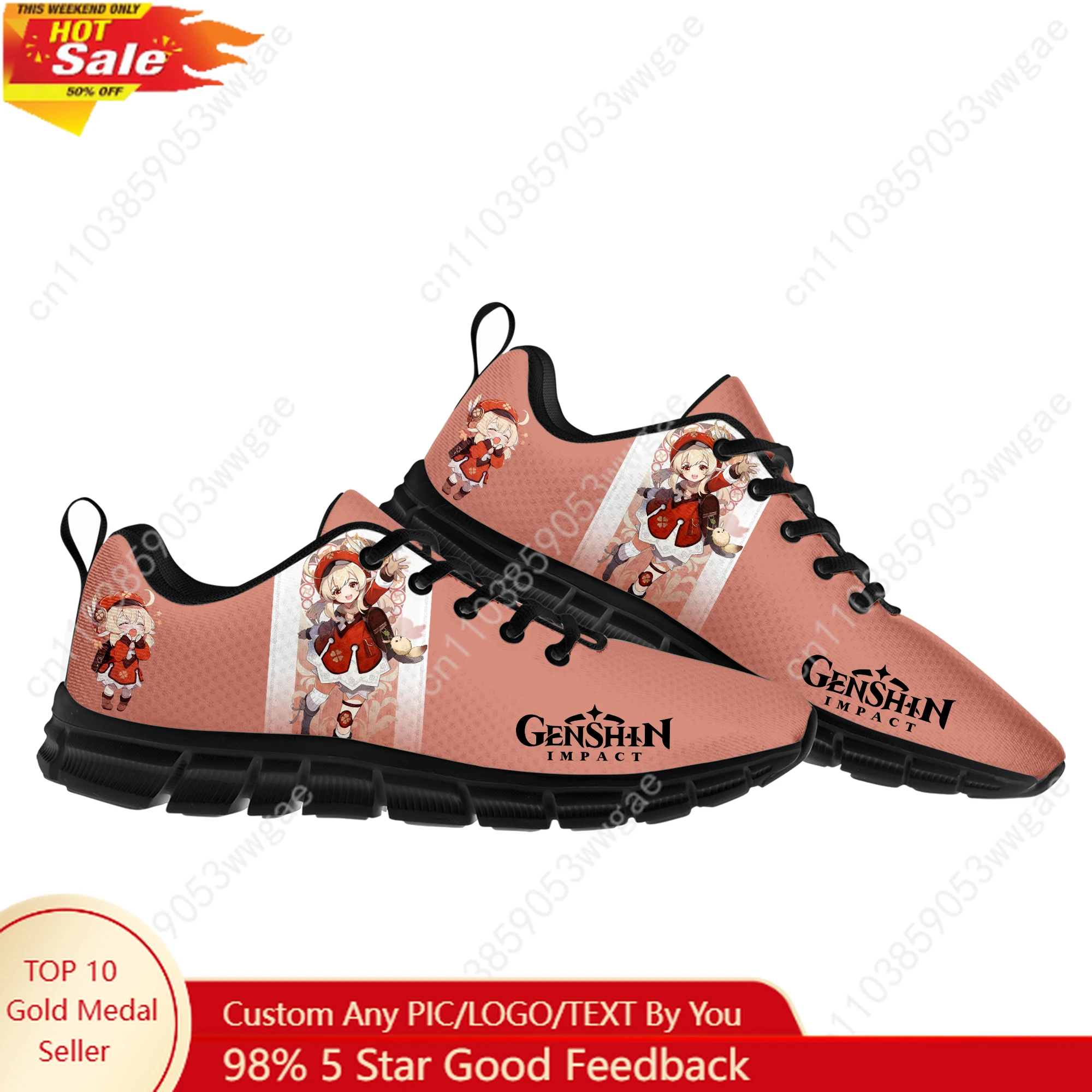 Genshin Klee Sneaker Man Women Teenager Customized Sports Shoes Casual High Quality Fashion Comfortable Durable Customized Shoes
