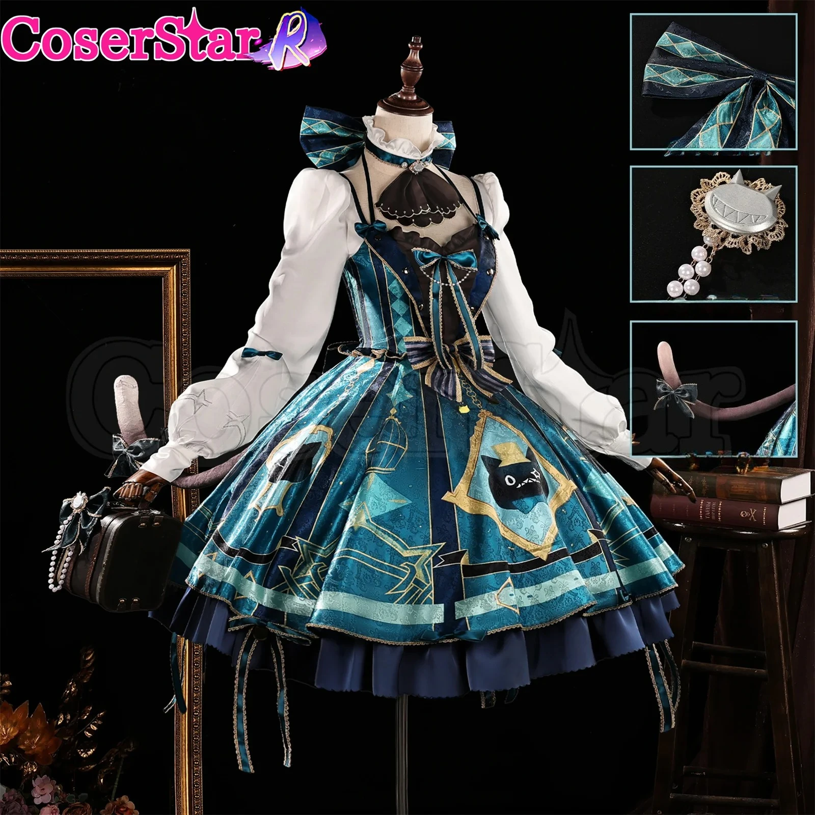 

CoserStar-R Game GenshinImpact Lynette Косплей Костюм Платье Карнавал Хэллоуин Вечеринка Ролевая Игра Наряд