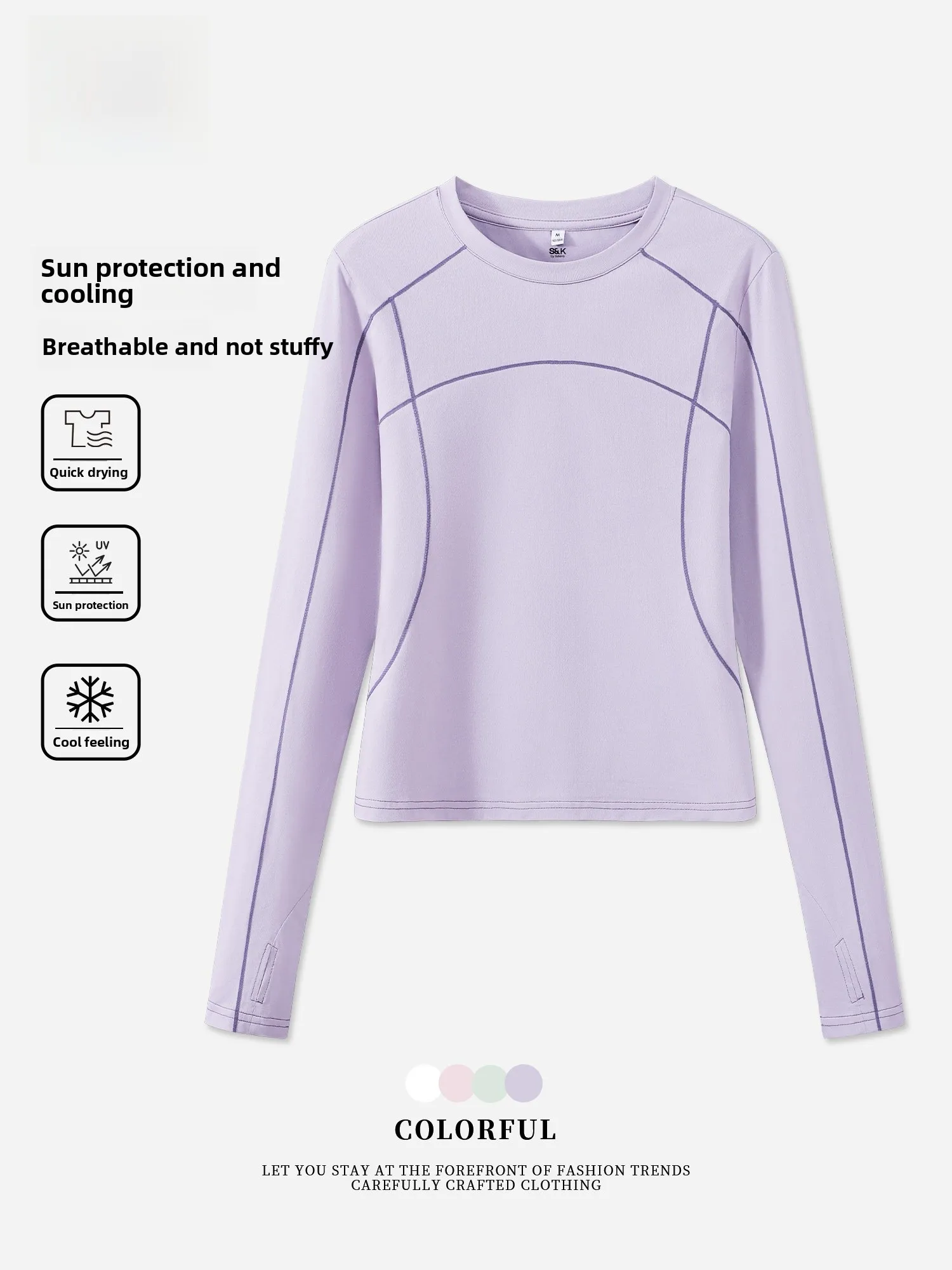 

Женская спортивная одежда Bal: быстросохнущая, дышащая, влагоотводящая, охлаждающая, для фитнеса, весна-лето, новая коллекция, приятная к телу, с длинным рукавом.