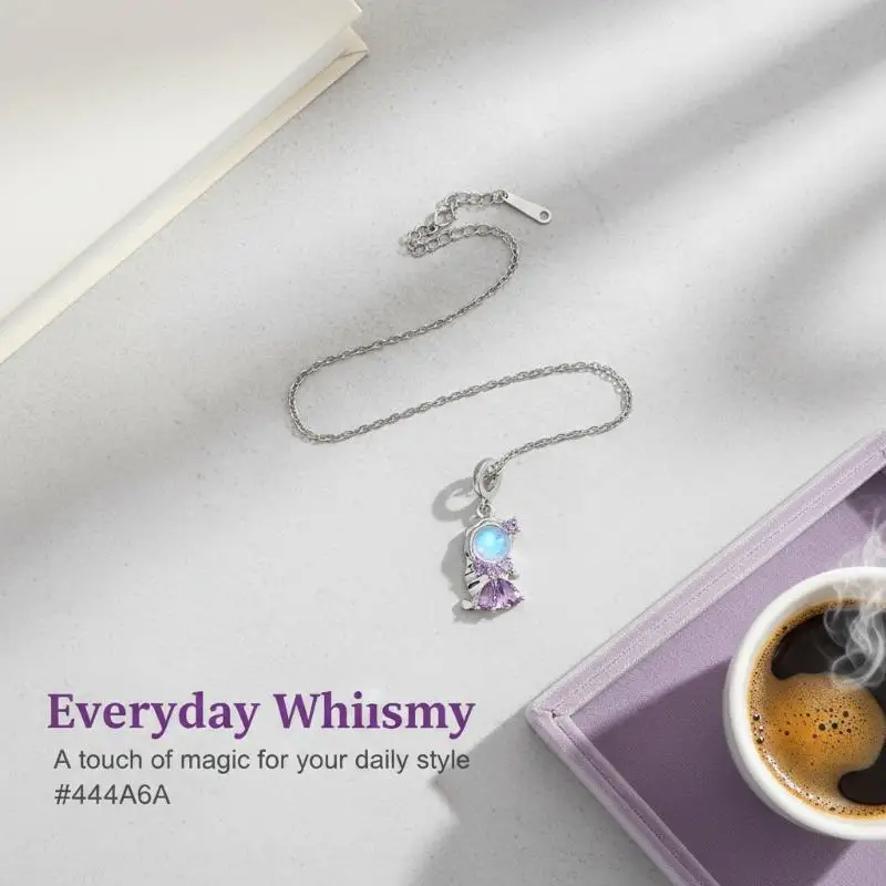 Captivating 1Pcs Zircon Little Princess Necklace, Fairy Tale Inspired Gold-plated Clavicle Chain