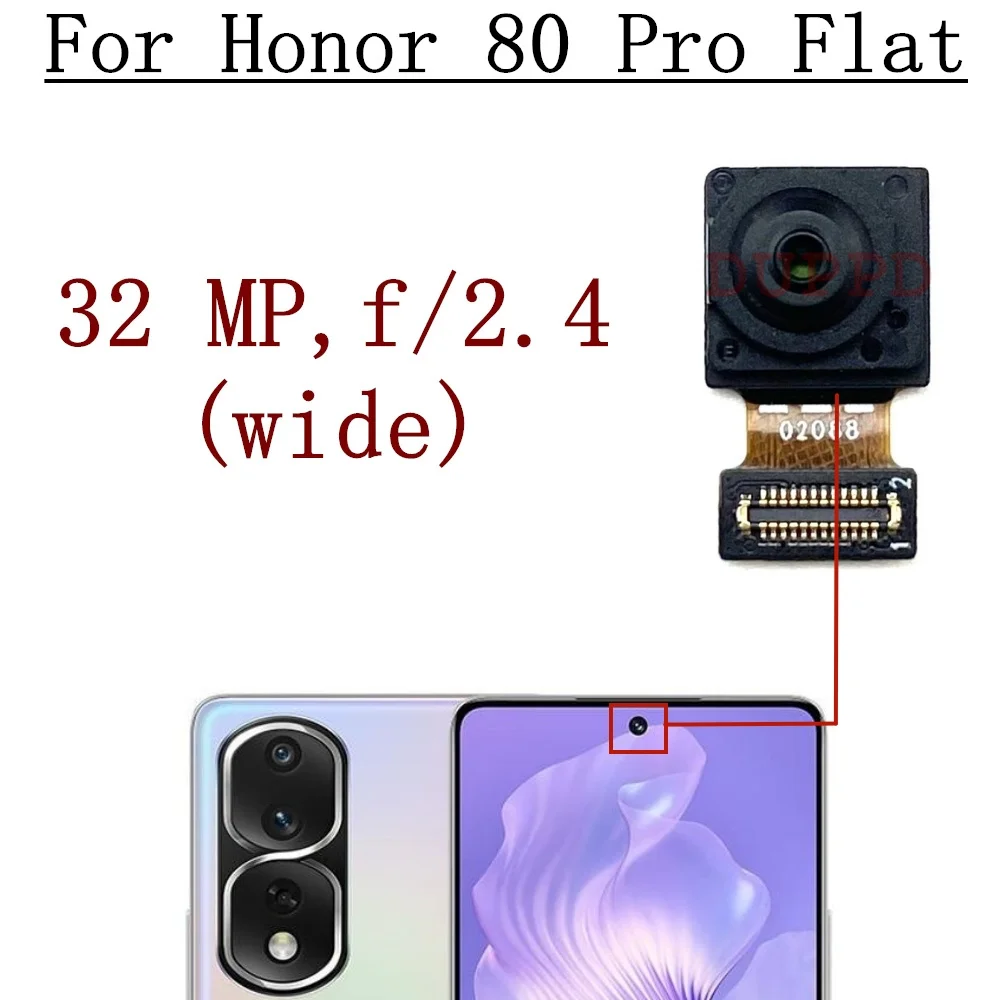 

Передняя задняя камера для Huawei Honor 80 Pro, плоская передняя камера для селфи 80pro, широкий обратный модуль основной камеры, детали гибкого кабеля