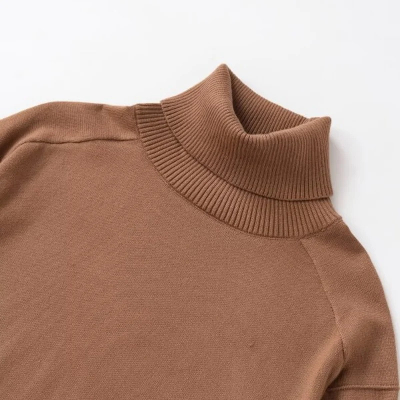 เสื้อสเวตเตอร์ถักคอตั้งแขนยาวทรงหลวมใส่สบายสำหรับผู้หญิง แฟชั่นทันสมัย