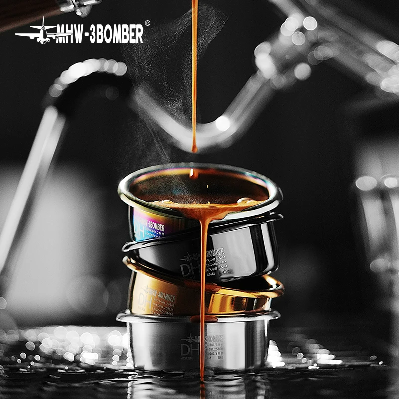 Cesta de Filtro MHW-3BOMBER DH de 18g para Espresso, de Acero Inoxidable y Titanio, para Portafiltro de 58mm, Herramienta de Barista, Accesorios