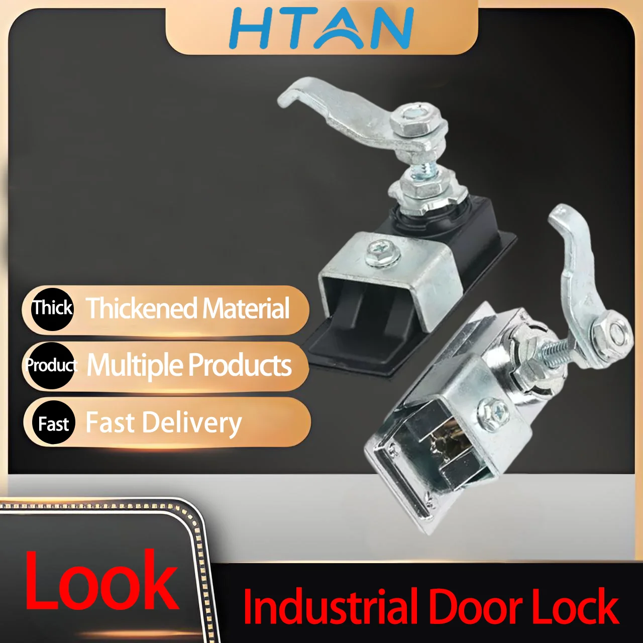 Industrial Zinc Alloy Stamping Rotating Surface Flat Lock for Electrical Equipment Cabinet Automation Distribution Box Door