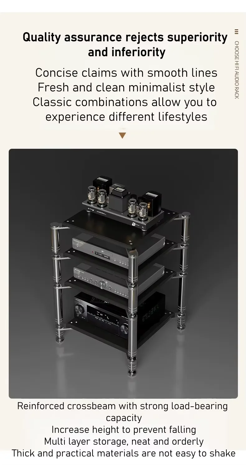 GOB-059 Hi-Fi Amplifier Rack Audio Stand Speaker Shelf AV Equipment Cabinet Shockproof Isolated Rack for Amp CD Player