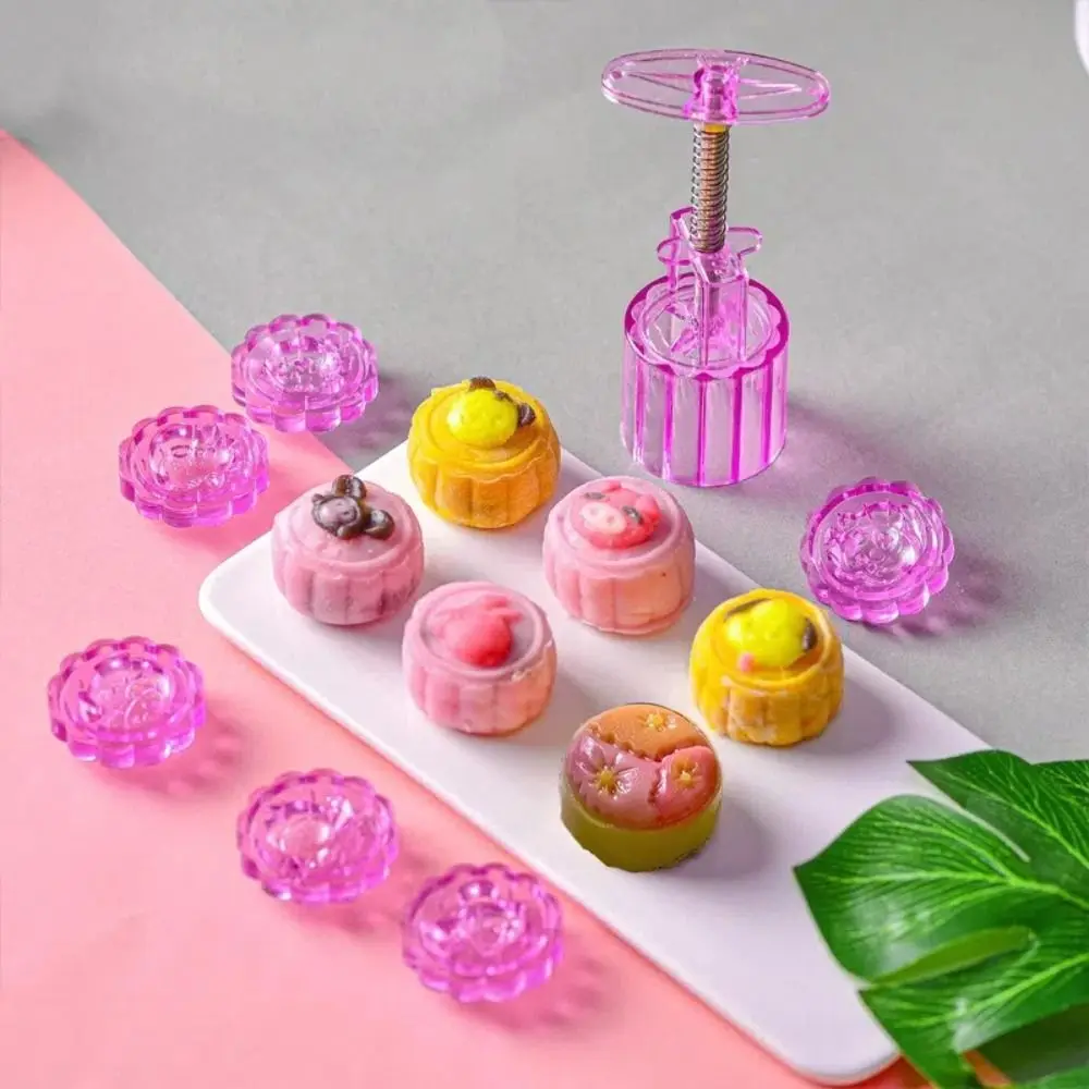 

Creative Non-stick Mooncake Mold Plastic DIY Mooncake Maker Transparent Hand Press Pastry Mold Pastry Making