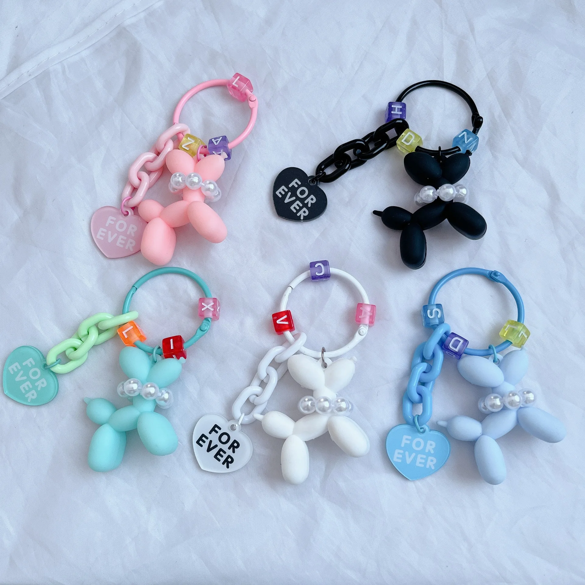 

Candy Color Sweet Acrylic Balloon Dog Keychain For Women Girls Animal Shaped Phone Chain Key Accessories Handbag Bag Pendant
