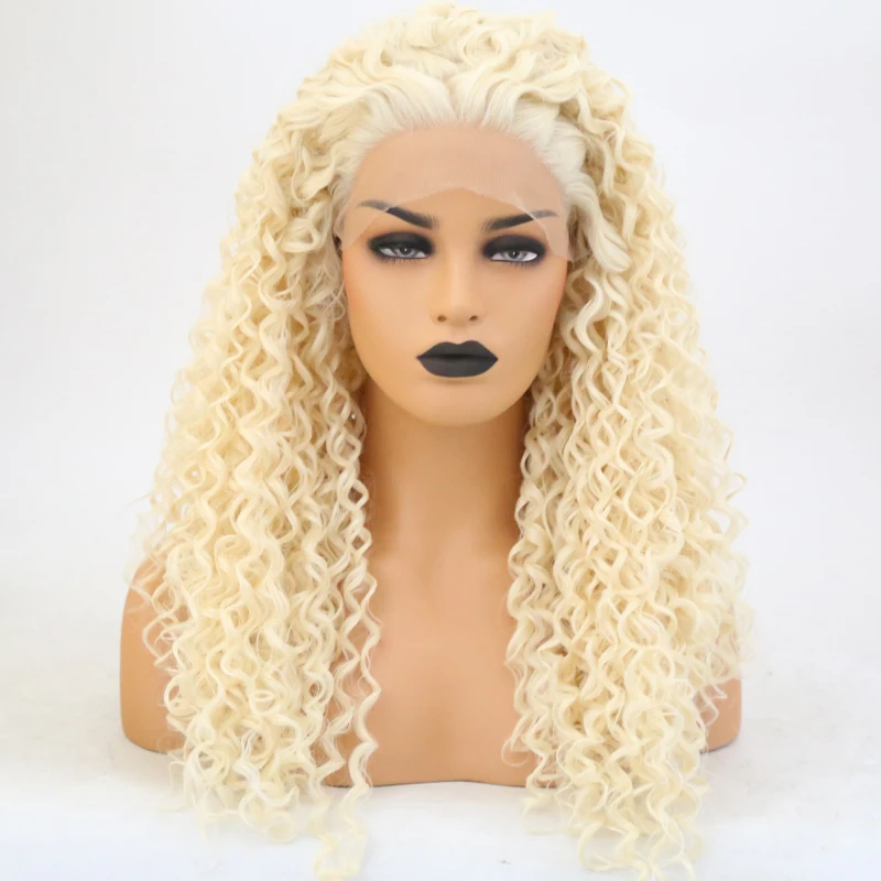 Webster Synthetic Carmine Hair Lace Front Wig High Quality With Baby Hair Factory Price Curly Wigs For Women Daily Wear Use Wigs