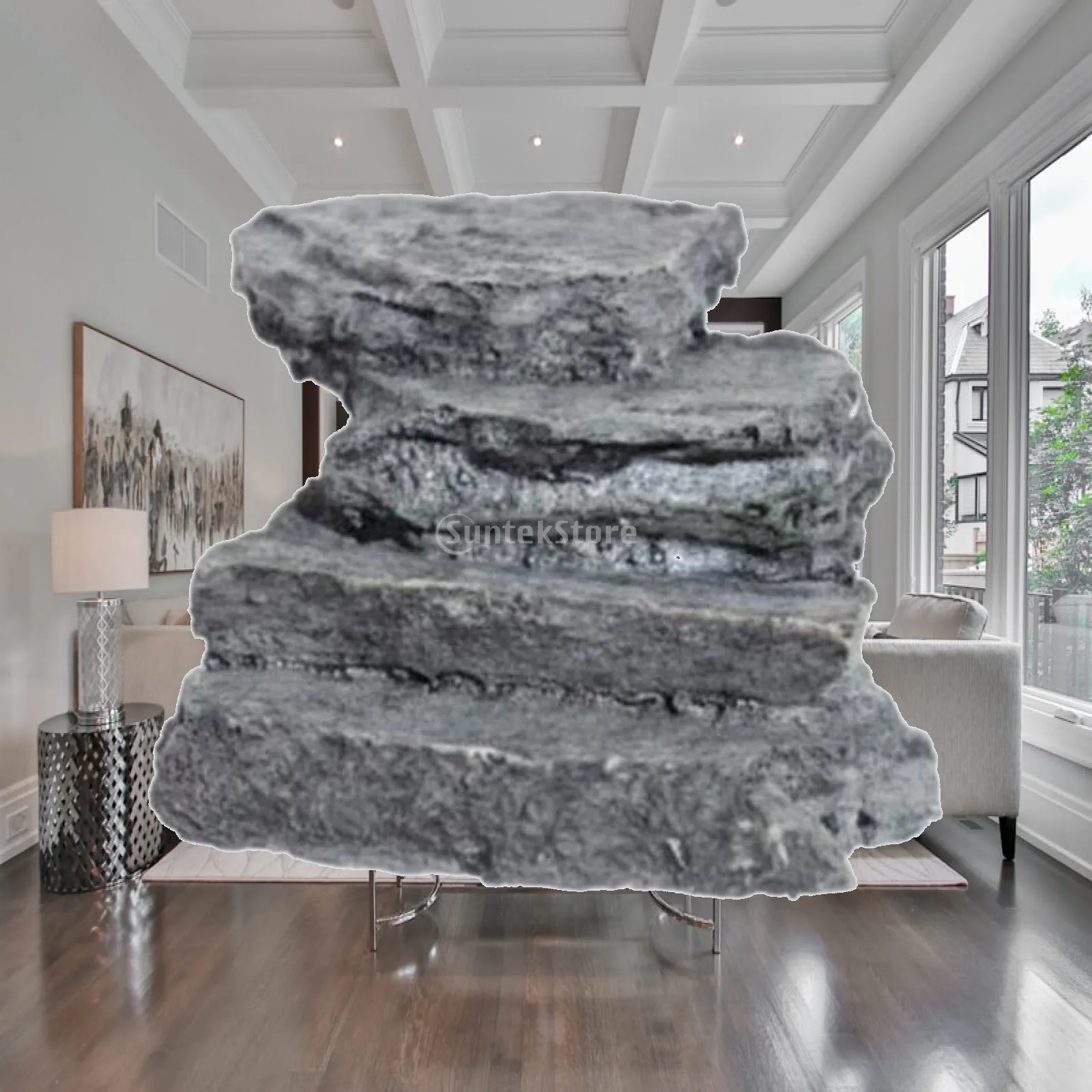 Aquarium Rock Structure Artistic Faux Stone Stair Resin Ornament for Mini Aquarium Set Complete Home Fish Tanks
